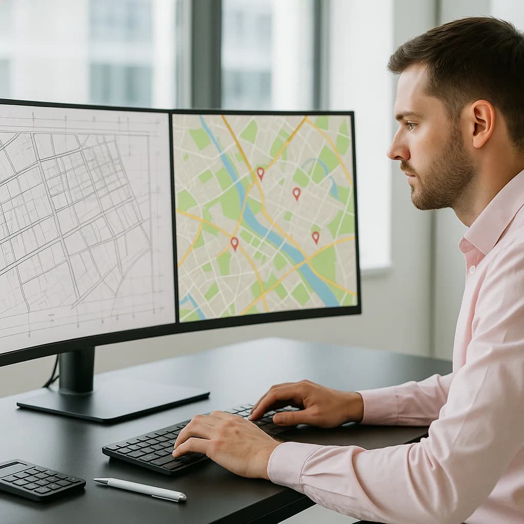 Public infrastructure control room with real-time monitoring maps